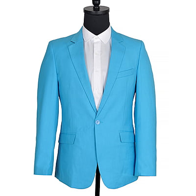 MG-Men's Fitted 2Piece Suit-Turquoise Blue-Laimer|11350