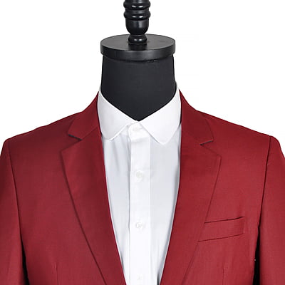 MG-Men's Fitted 2Piece Suit-Wine-Wober|11346