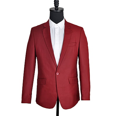 MG-Men's Fitted 2Piece Suit-Wine-Wober|11346