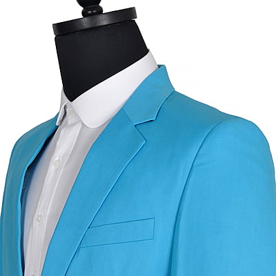 MG-Men's Fitted 2Piece Suit-Turquoise Blue-Laimer|11350