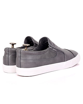 Men's Zipper Cap Toe Sneakers-Gray - Tyrell|20079