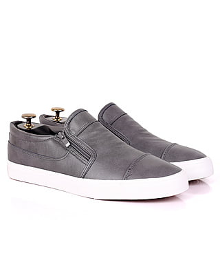 Men's Zipper Cap Toe Sneakers-Gray - Tyrell|20079