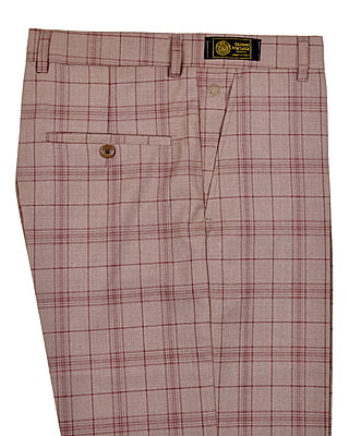 CD-Men's Checkers Dress Trouser-Carton Brown-Falcao|10217