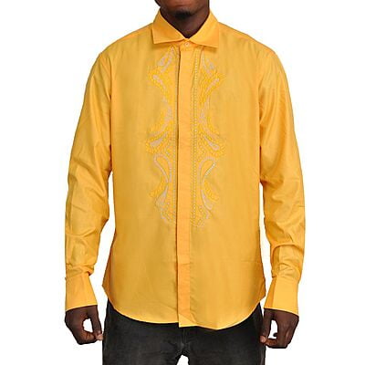 WH-Front Design Long Sleeve Shirt-Yellow-Franco|10443