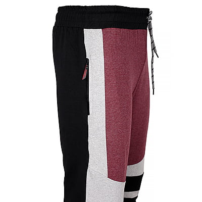 CD-Fashionable Unisex Joggers-Black/Wine-Bilbao|10076