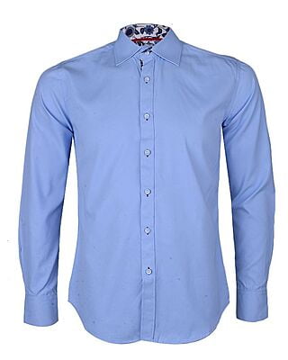 Plain Quality Long Sleeve Shirt-Sky Blue-Theodore|10331