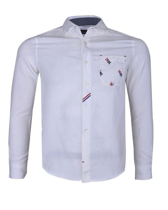 Men's Quality Design Long Sleeve Shirt-White-Richie|10363