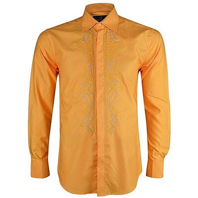 Front Design Long Sleeve Shirt-Yellow-Franco|10443