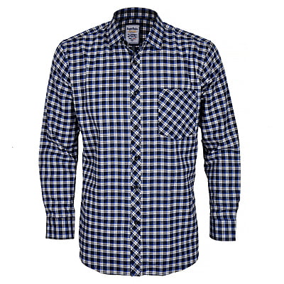 CD-Men's Checkers Long Sleeve Shirt-Blue/Multi-Rory|10449