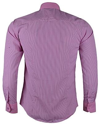 Men's Striped Long Sleeve Shirt-Pink-Cassio|10516