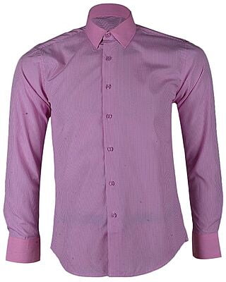 Men's Striped Long Sleeve Shirt-Pink-Cassio|10516