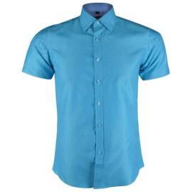 WH-Print Short Sleeve Shirt-Teal Green-Tyson|10545