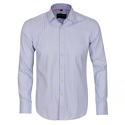 CD-Simple Stripe Office Long Sleeve Shirt-Sky Blue-Marius|10600