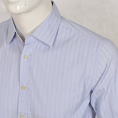 CD-Simple Stripe Office Long Sleeve Shirt-Sky Blue-Marius|10600