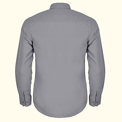 CD-Plain Office Long Sleeve Dress Shirt-Gray-Artuto|10604