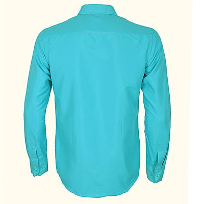 CD-Plain Office Long Sleeve Dress Shirt-Aqua Blue-Artuto|10611