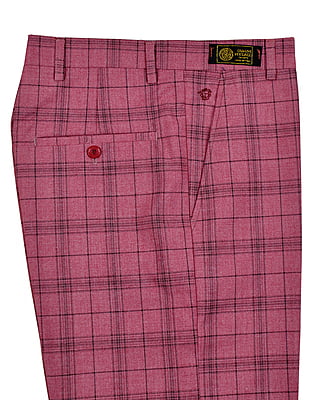 CD-Men's Checkers Dress Trouser-Rosewood Pink-Falcao|10218