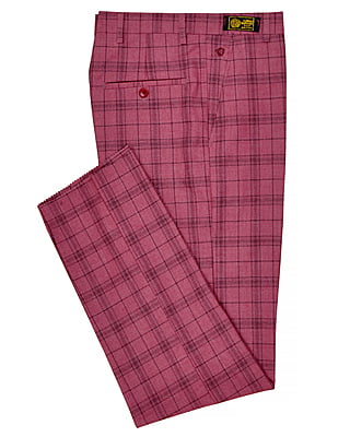 CD-Men's Checkers Dress Trouser-Rosewood Pink-Falcao|10218