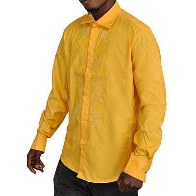 WH-Front Design Long Sleeve Shirt-Yellow-Franco|10443