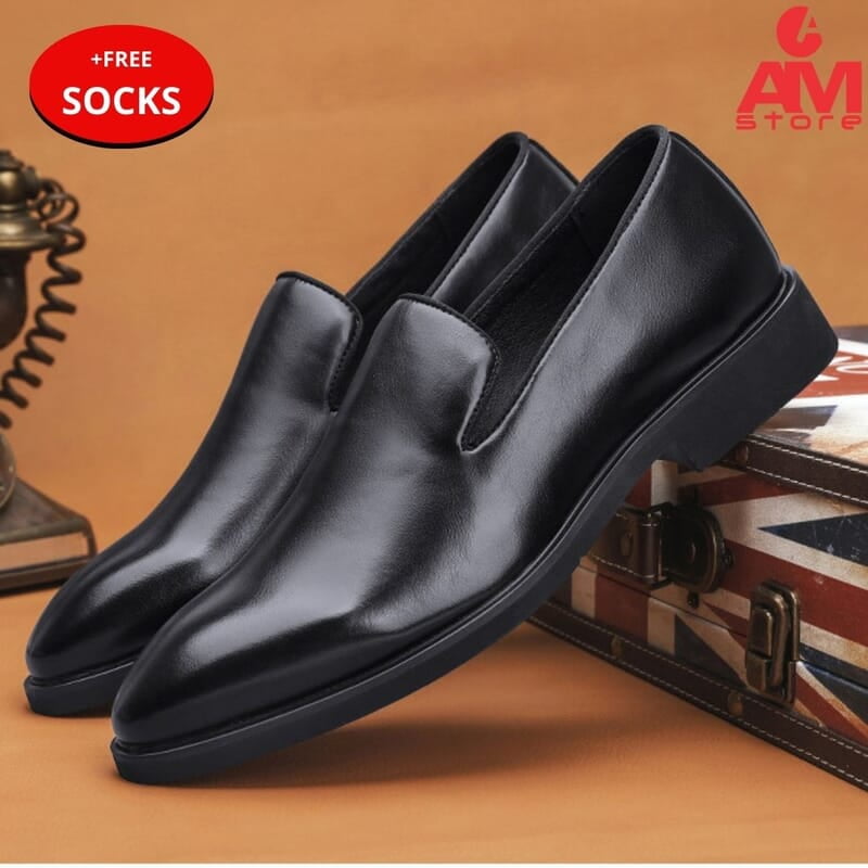 WH-Men's Opera Loafers Formal Shoe-Black-Andreas|20151