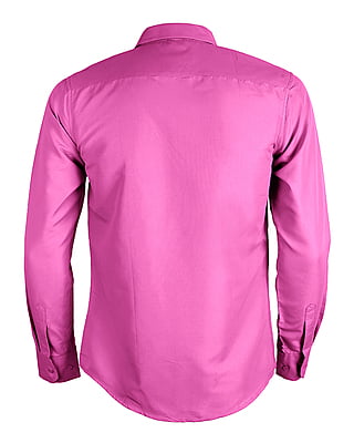 CD-Plain Office Long Sleeve Dress Shirt-Pink-Artuto|11081