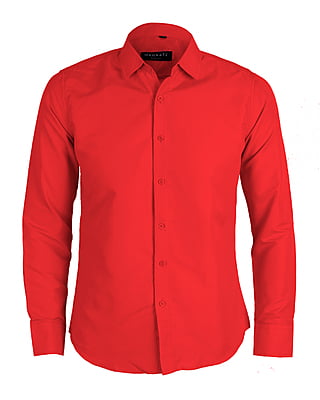 CD-Plain Office Long Sleeve Dress Shirt-Red-Artuto|11082