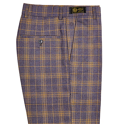 CD-Men's Checkers Dress Trouser-Ash/Yellow-Alvaro|11160