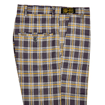 CD-Men's Checkers Dress Trouser-Blue/Yellow-Conrad|11161