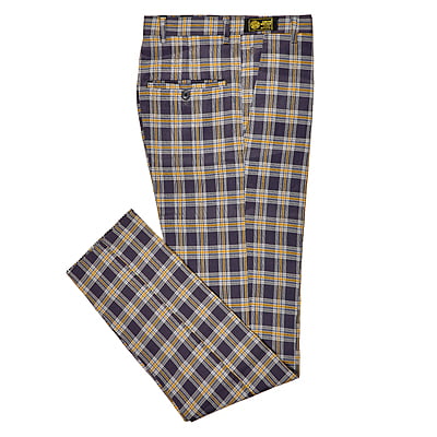 CD-Men's Checkers Dress Trouser-Blue/Yellow-Conrad|11161