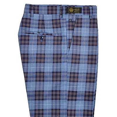 CD-Men's Checkers Dress Trouser-Blue-Casper|11163