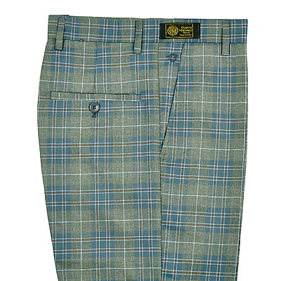 CD-Men's Checkers Dress Trouser-Green/ Multi-Johan|11164