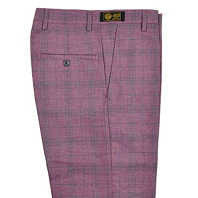 CD-Men's Checkers Dress Trouser-Lilac/Green-Alessio|11165