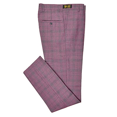 CD-Men's Checkers Dress Trouser-Lilac/Green-Alessio|11165