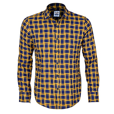 CD-Checkers Long Sleeve Shirt-Blue/Yellow/Multi-Ivan|11224