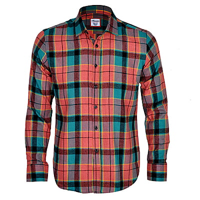 CD-Checkers Long Sleeve Shirt-Green/Red/Multi-Perez|11226