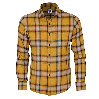 CD-Checkers Long Sleeve Shirt-Yellow-Andres|11228