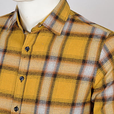 CD-Checkers Long Sleeve Shirt-Yellow-Andres|11228