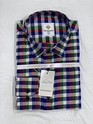 MG-Men's Long Sleeve Checkers Shirts-Multi-Juan|11359