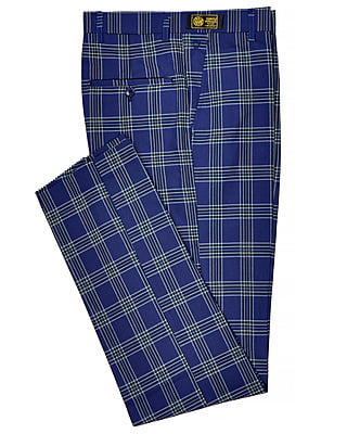 CD-Men's Checkers Dress Trouser-Navy Blue-Falcao|10212