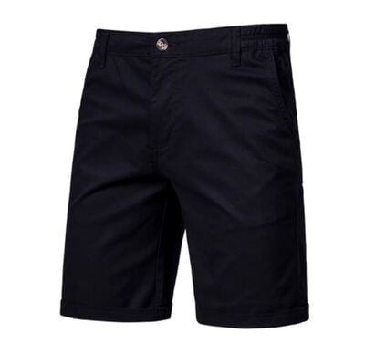 Men's Fashion Chinos Shorts-Black-Lucas|10845