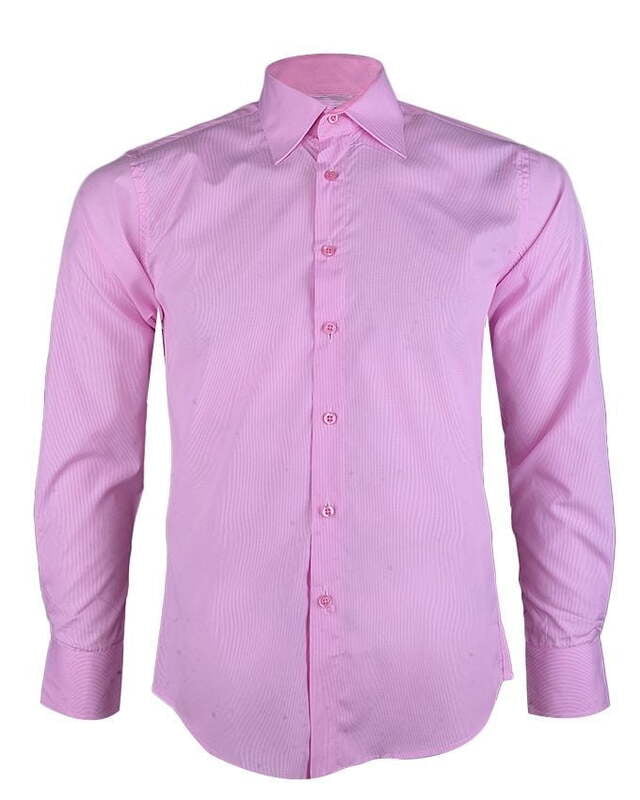 Maxence Contrast Tiny Striped Long Sleeve Shirt - Pink|10115