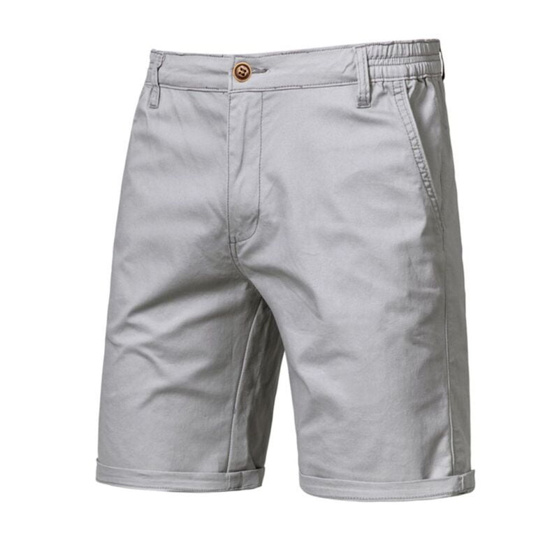 WH-Men's Fashion Chinos Shorts-Light Gray-Lucas|11335