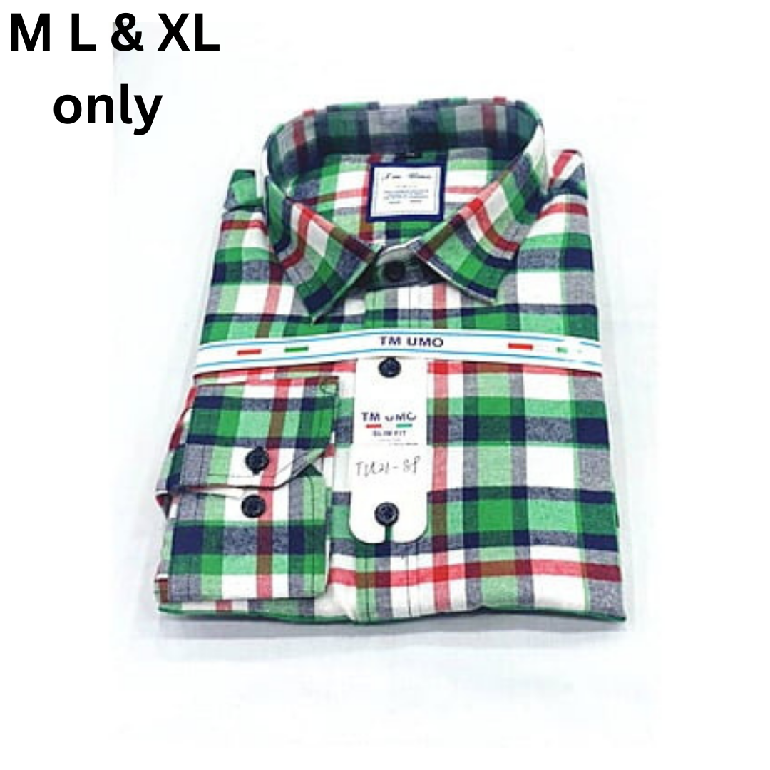 CD-Men's Long Sleeve Check Shirt-Green/White/Multi-Seddon|10149