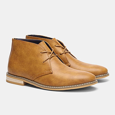 Men's Leather Lace-up Chukka Boot-Brown-Tunde|20103