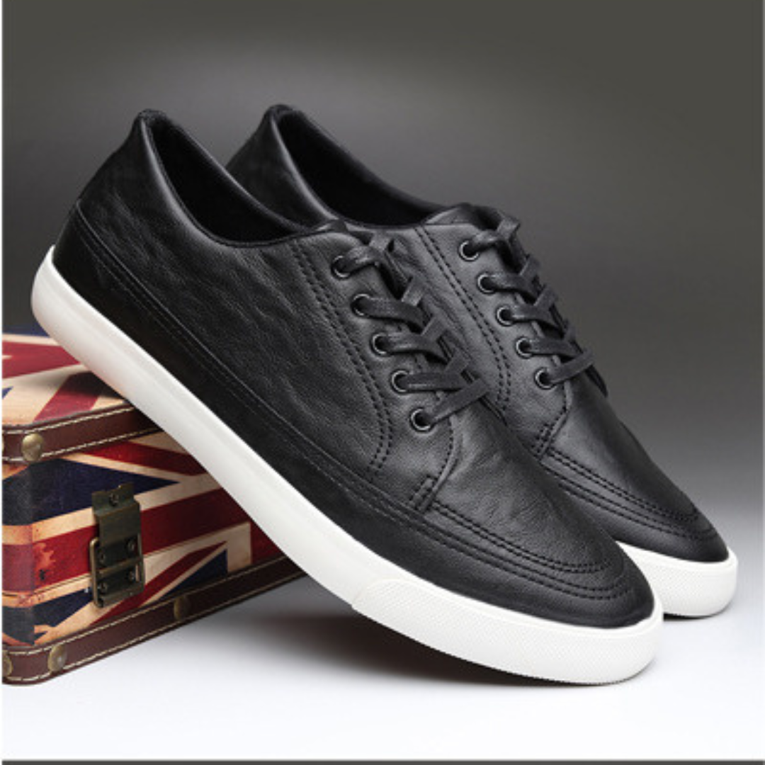 WH-Breathable Lace-up Casual Leather Sneakers-Charles|20119