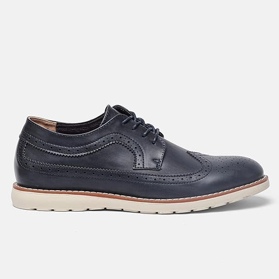 WH-Men's Lace-up Brogues Casual Shoe-Blue-Nelson|20121