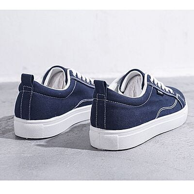 WH-Men's Linear Denim Sneakers-Blue-Baris|20132