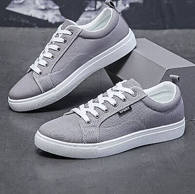 WH-Men's Linear Denim Sneakers-Gray-Baris|20133