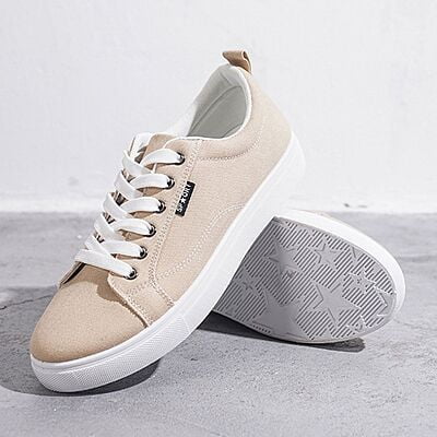 WH-Men's Linear Denim Sneakers-Khaki Brown-Baris|20134