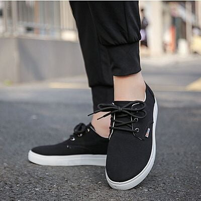 WH-Men's Sport Cut Sneakers-Black-Gallus|20135